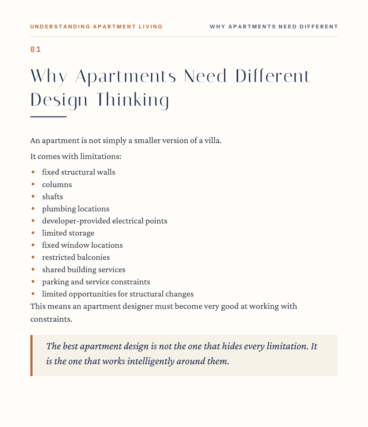 Apartment design thinking