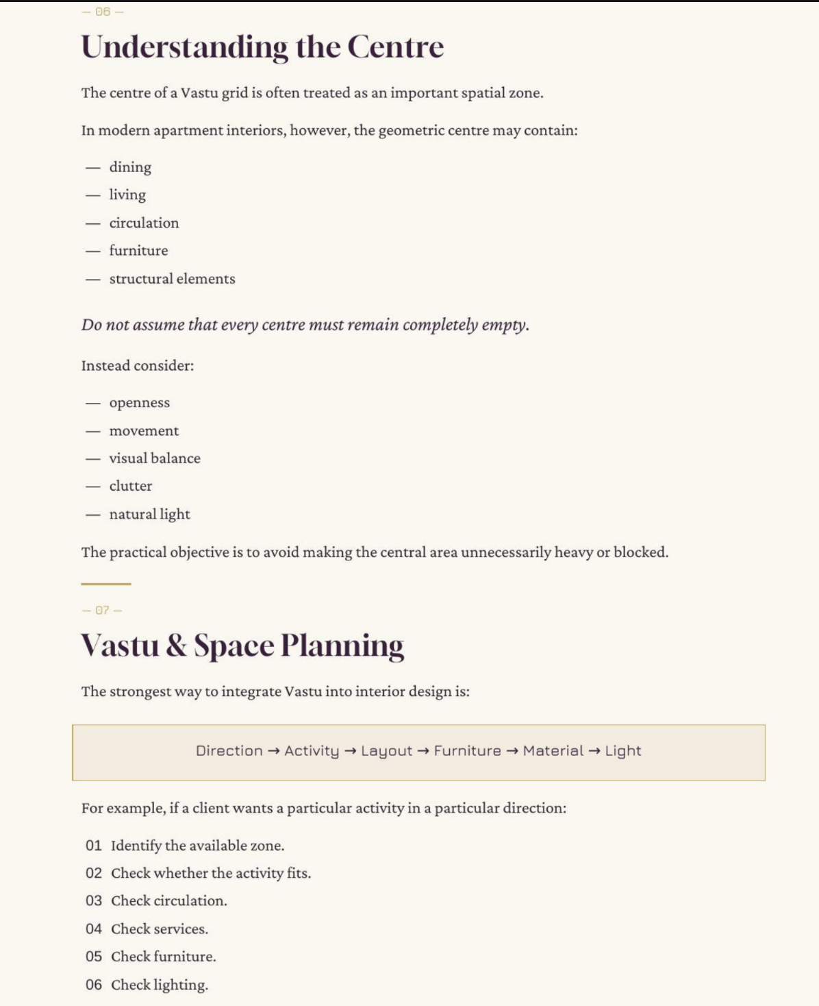 Vastu and space planning